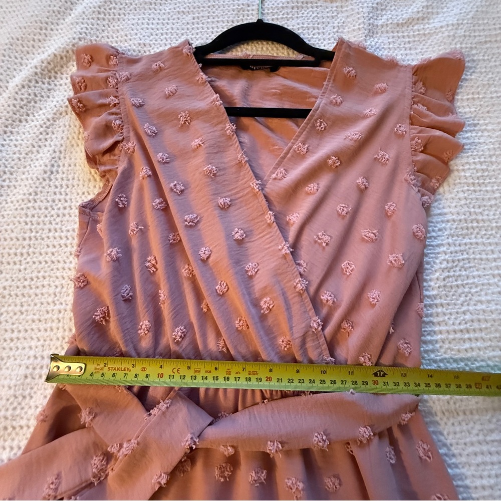 Pink Ruffle Midi Dress size medium - Picture 5 of 9